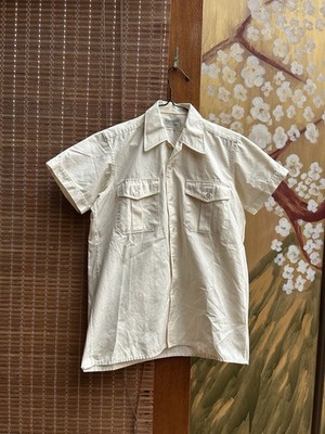 50s Ernst Brendler Hamburg Khaki Cotton Work Service Utility German Shirt 37/36