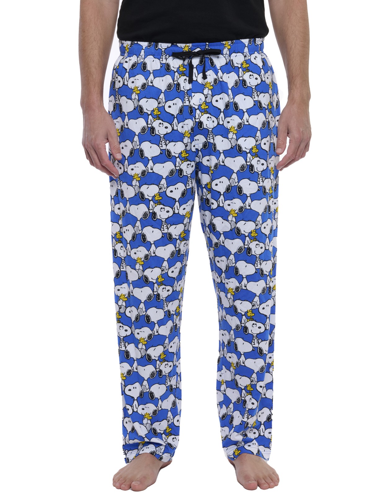 Men's Peanuts Snoopy & Woodstock Pajama Pants Lounge Wear Blue
