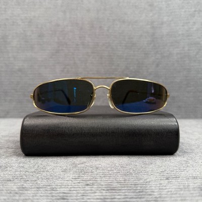 Vintage Gold Metal Oval Double Bridge Y2K Sunglasses Tint Lenses