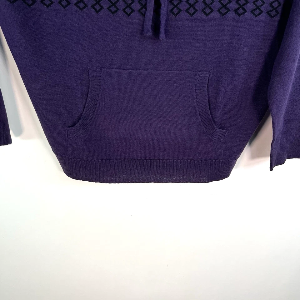 Sudadera pulóver tejida con capucha NY&C para mujer talla M/L púrpura patrón geométrico nueva con etiquetas Foto 2 de 4