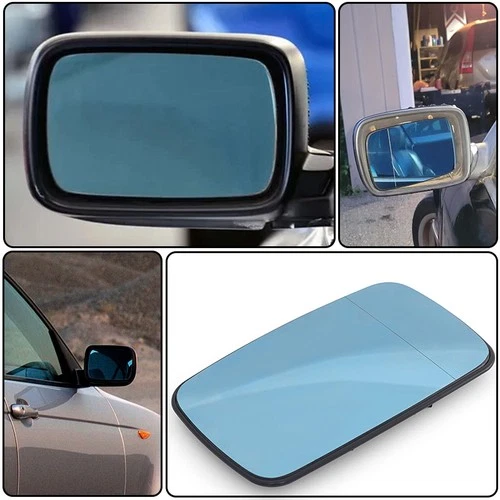 1X Door Mirror Glass Heated Blue For BMW E46 Sedan 1998-2006 323Ci 325Ci 328Ci