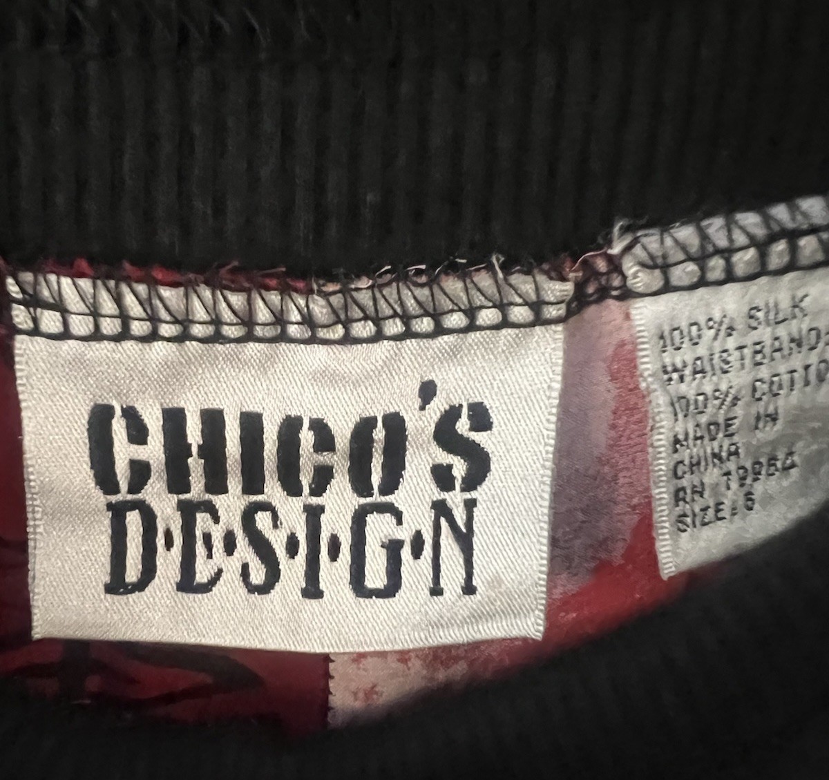 Vtg Chicos Drawstring 100% Silk Patchwork Asian I… - image 5