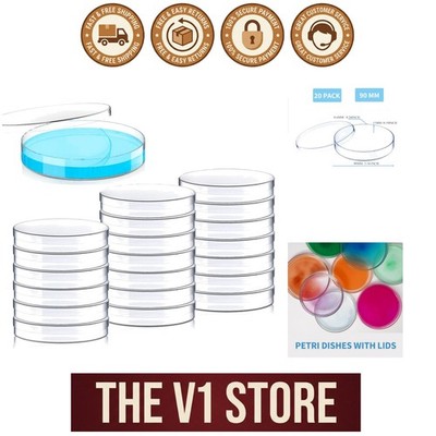 Versatile 20 Pack Sterile Petri Dishes - Ideal for Medical & Biological Labs