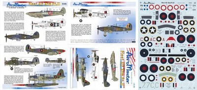 Aeromaster Decals 1/72 Sea Hurricane Seafire Swordfish Mk.II Kingfisher (RAF/RN)