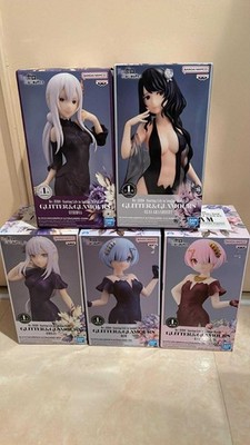 Re:Zero Elsa Echidna Emilia Rem Ram Glitter & Glamours SET