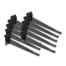 SSWBasics 10 inch Black Shelf Bracket for Slatwall - 10 PK - Sturdy Metal