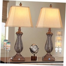 3-Way Dimmable Table Lamps for Bedrooms Set of 2, 30" H Touch Lamps for Brown