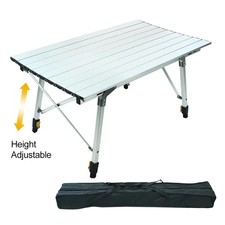 TCTNT Portable Camping Folding Table Aluminium 3ft 90x52cm Adjustable Height