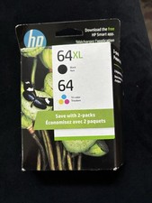 HP 64XL Black And 64 Tricolor Original Genuine Ink Cartridges Exp May 2026