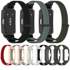 Nylon Watch Strap Belt  Metal Frame for Huawei Band 10/10 NFC/9/9 NFC/8/8 NFC