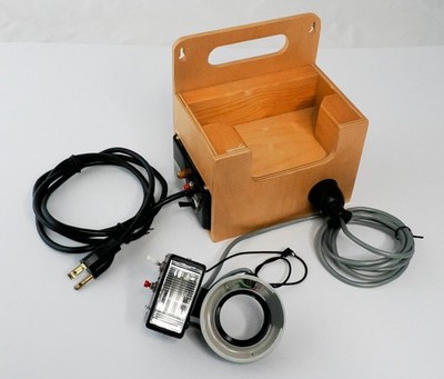 Lester Dine RING FLASH Clinical Box Power Supply & Wood Stand for Camera WORKS