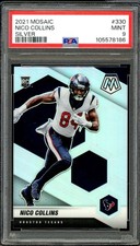 Nico Collins Rookie Card 2021 Mosaic Silver #330 PSA 9. rookie card picture