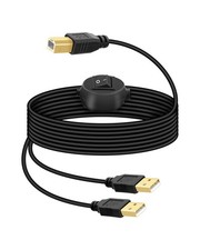 2in1 USB Printer Cable Splitter A Male To B Male Switch For 2 PC 4.5M Black