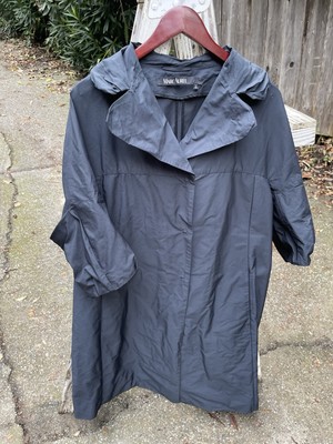 Marc Aurel Womens Coat Jacket Size 40 Water Resistant Black Puff Sleeves