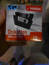 IMATION 3.5" Floppy Disks 1.44MB IBM 2HD 9-Pack Missing  One Open Box Diskettes 