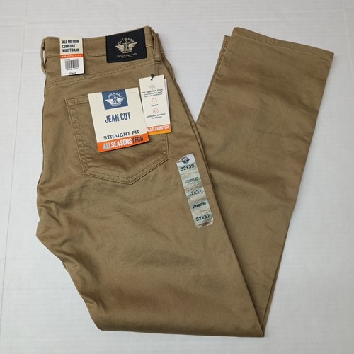 Dockers Pants Men's 32x32 Beige Straight Fit All Seasons Tech Jean Cut Pockets