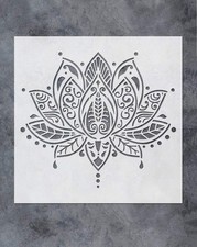 Lotus Flower Mandala Stencil Template Reusable for Wall Art, Boho DIY Crafts, Me