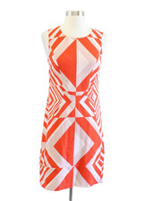 Vince Camuto Womens Orange Abstract Geometric Sleeveless Dress Size 2 Diamond