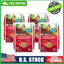 4 Bags Vibrant Life Economy Blend Wild Bird Seed with Black Oil Sunflower