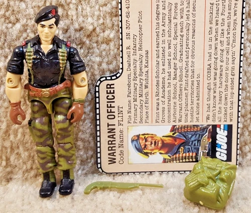 Complete Really Nice Vintage 1985 GI Joe Flint Warrant Officer v1 With Filecard