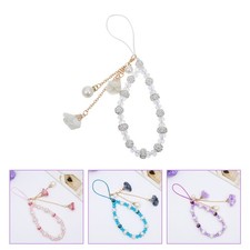 1Pc Rhinestone Flower Cellphone Lanyard Exquisite Wrist Lanyards Random Color 