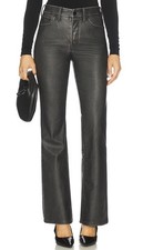 Good American Good Classic Bootcut Faux Leather Pants in Black Sz 0 188