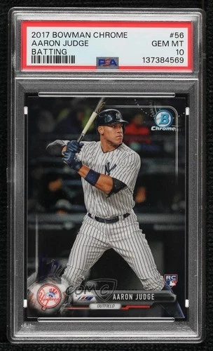 2017 Bowman Chrome Aaron Judge (White Pinstripe Jersey) PSA 10 GEM MT Rookie RC