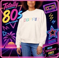 Brand New Viral Costco Esprit Cream Logo Crewneck Retro 80s Sweatshirt - Size XS