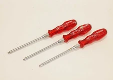 VESSEL 4500 JIS Phillips Screwdriver 3pcs Set Red Handle Japan Tool Vintage Used