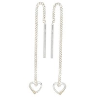 Durchzieh-OhrhäNger Herz 925 Sterling Silber Ohrringe Zum Durchziehen