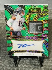 2024 PANINI SELECT JEFF OKUDAH GREEN CHECKERBOARD PRIZM LAUNDRY TAG /5 RARE 🔥