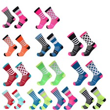 Quality New stripe Dot Cycling Socks Top Professional Brand Sport Socks Breathab