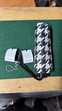 Coach Compact Umbrella Black White Houndstooth New With Tags