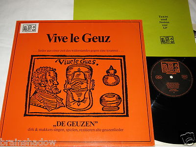 DE GEUZEN Dirk & Makkers vive le geuz LP Vive Le Geus Rec GER + INSERT Rare FOLK