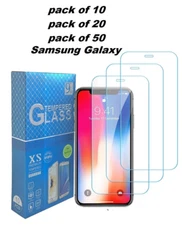 pack of 10x 20x 50x  For Samsung Galaxy Tempered GLASS Screen Protector