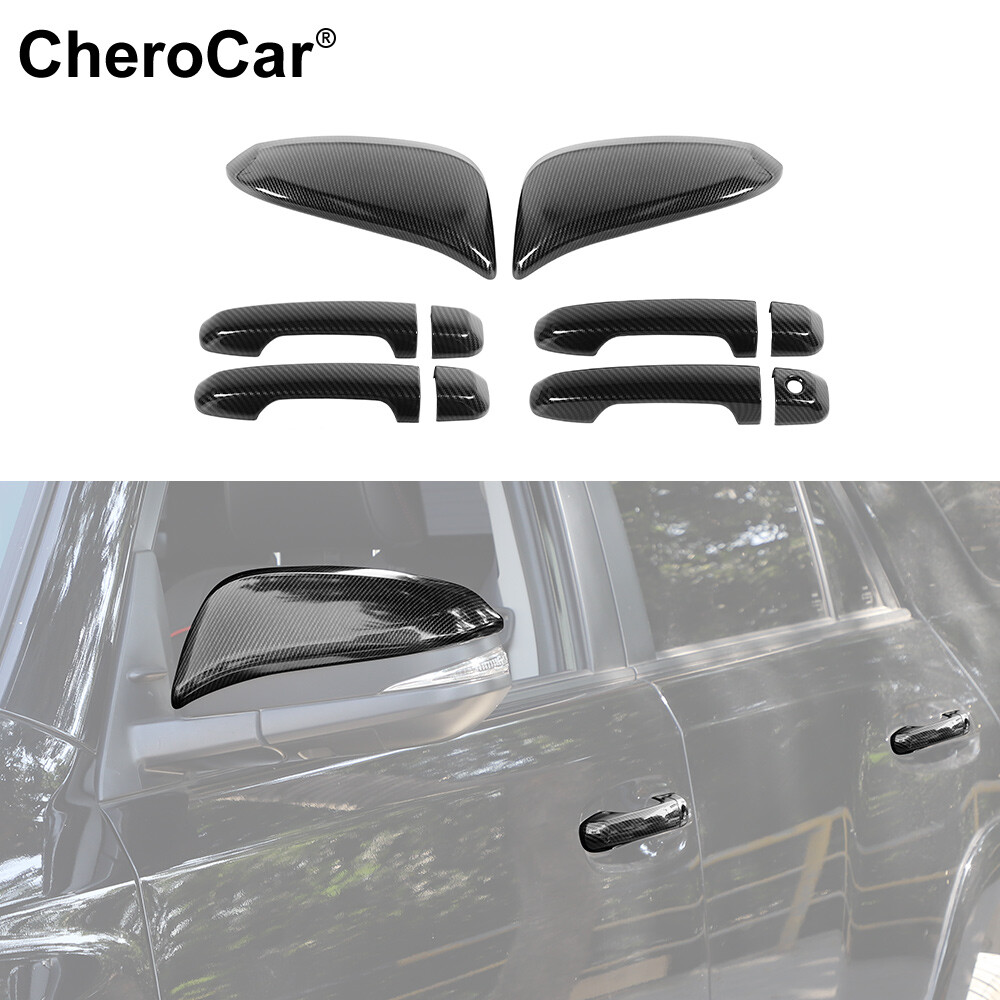 Car Side View Mirror Caps Cover Trim  Door Handles Shell Overlay for 17+ 4Runner