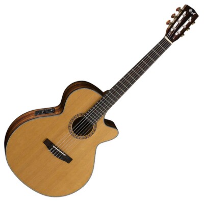 Cort CEC7 Nylon Classical Guitar Natural 45mm 1 3/4'' Nut Width Fishman Slim Body