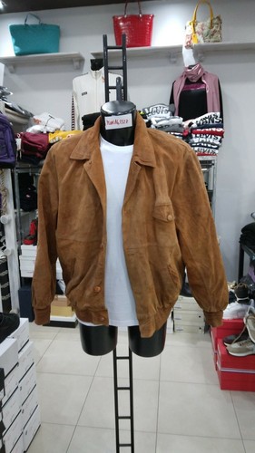 GIUBBOTTO Renna/ Pelle Uomo Man Marroncino VINTAGE tg M MON1433LZ - Picture 2 of 7