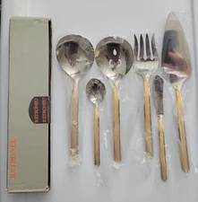 RETRONEU Empire State Gold Stainless Flatware Hostess Set