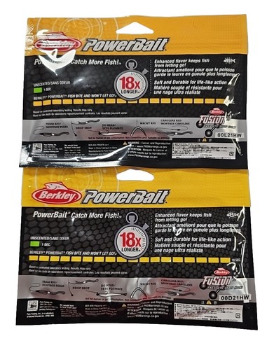 Lot of 2 Berkley PowerBait Ripple Shad Fishing Soft Bait 3.5" RACY SHAD 7 Ct. - Picture 2 of 2