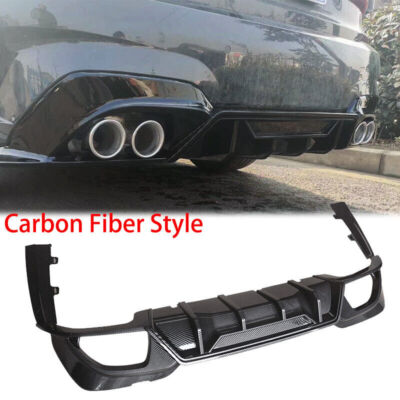 Carbon Look Rear Diffuser Lip For 19-22 BMW 3 Series G20 Sport 330i xDrive M340i