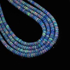 AAA Quality Natural Blue Opal Faceted Rondelle Beads 3.5mm 20cm Strand Jewelry