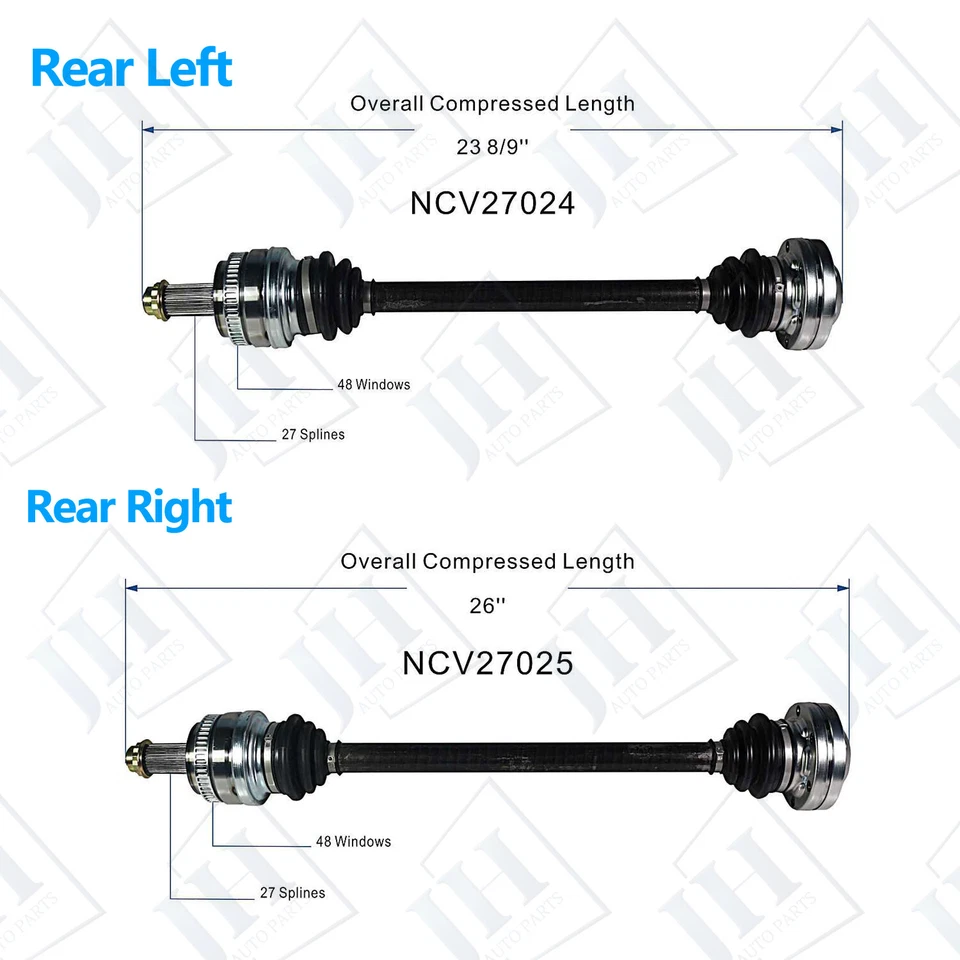 OE Rear Pair CV Axle Shaft Set For 2007-13 BMW 328i 128i 325i L6 3.0L RWD - Изображение 2 из 4
