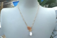 NEW Fashion Baroque Pearl Pendant Gold Plated Chain Necklaces
