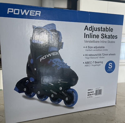 Power Inlineskates Inline Skates Pink Rosa Blau Rollschuhe Größe 30-33 UK