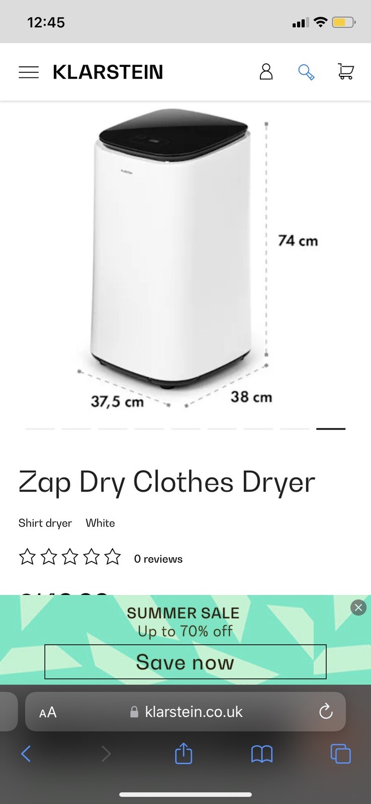 Klarstein clothes dryer eBay