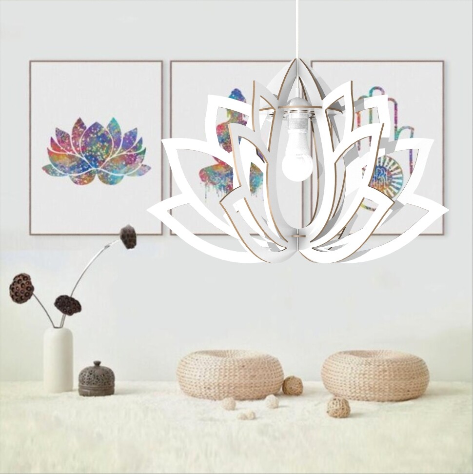 Lampadario Design Fiore di Loto - Lampada a Sospensione Elegante per Casa e Uffi