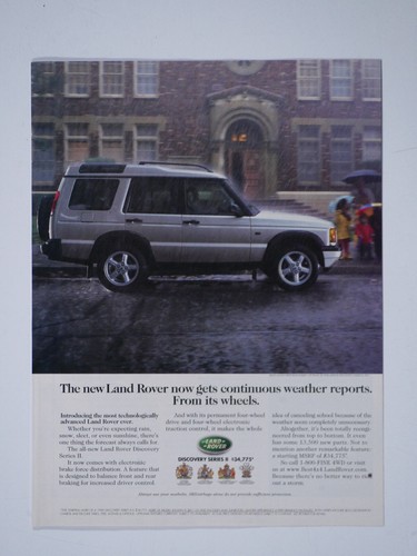 1999 Land Rover Discovery Series II Vintage Weather Reports Original Print Ad