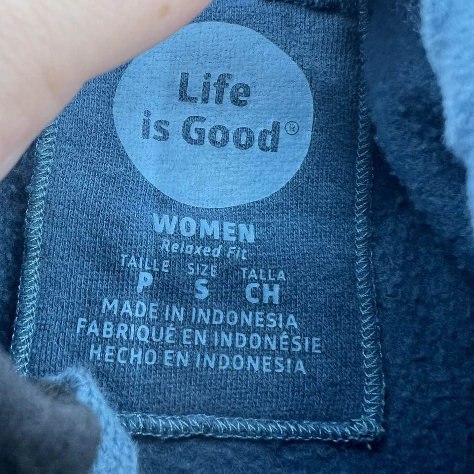 Life is Good Ropa Informal Gráfica Stay True Chaqueta con Capucha Cremallera Completa Logo Talla S Foto 4 de 4