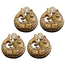 4 Pcs Pisces Key Pendant Hangings Decorative Keyring